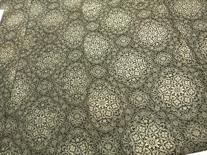 平和屋着物▽お召 単衣 吉祥花文 黒地 正絹 逸品 AAAV2854fy
