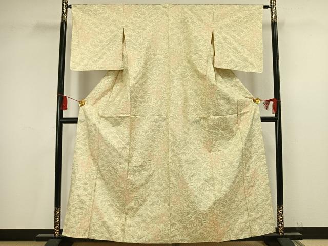 平和屋着物▽本場大島紬 単衣 草花文 正絹 逸品 AAAV2855fy