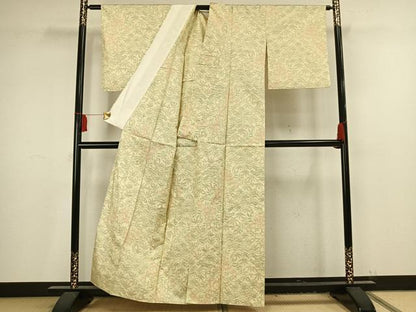 平和屋着物▽本場大島紬 単衣 草花文 正絹 逸品 AAAV2855fy