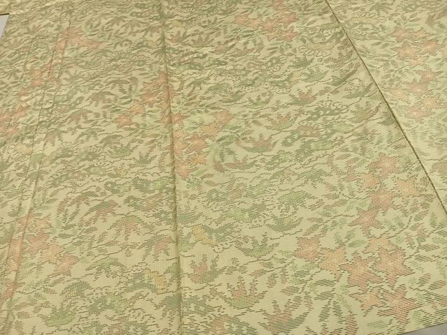 平和屋着物▽本場大島紬 単衣 草花文 正絹 逸品 AAAV2855fy