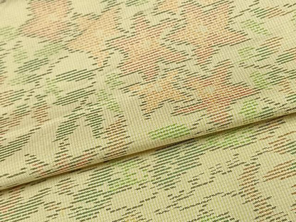 平和屋着物▽本場大島紬 単衣 草花文 正絹 逸品 AAAV2855fy