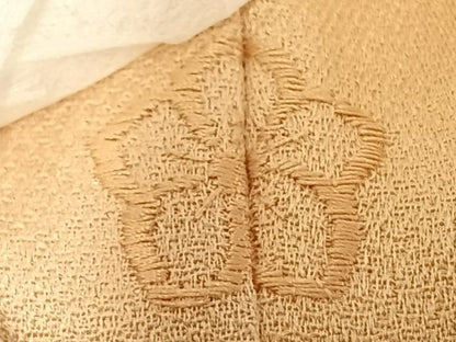 平和屋着物▽上質な色無地 単衣 丸地紋 蜂蜜色 正絹 逸品 未使用 AAAV2859fy