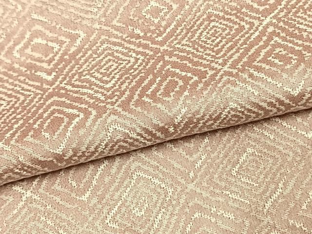 平和屋着物▽上質な小紋 単衣 菱文 正絹 逸品 AAAV2864fy