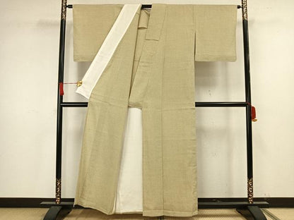 平和屋着物▽白鷹お召 単衣 蚊絣 正絹 逸品 AAAV2868fy