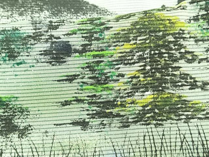 平和屋着物▽訪問着 無双 紗袷 紗×絽 風景文 玉泉 こぐま 銀彩 さが美扱い 反端付き 正絹 逸品 未使用 AAAV2870fy