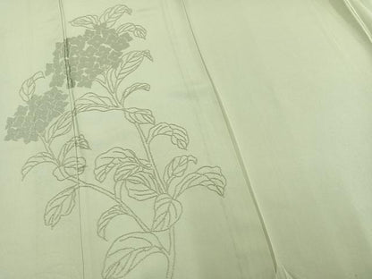 平和屋着物▽訪問着　単衣　中国三大刺繍　相良刺繍　草花文　正絹　逸品　AAAV2871fy
