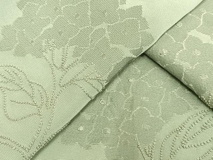 平和屋着物▽訪問着　単衣　中国三大刺繍　相良刺繍　草花文　正絹　逸品　AAAV2871fy