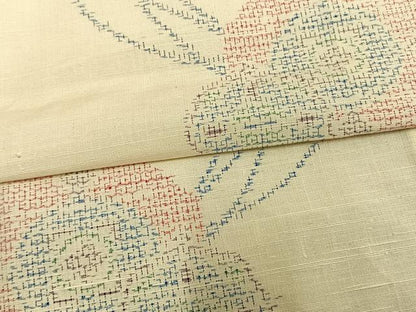 平和屋着物▽上質な紬 単衣 鏡文 正絹 逸品 未使用 AAAV2876fy