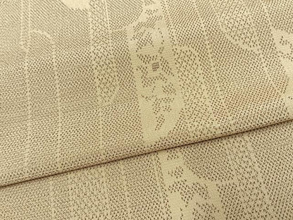 平和屋着物▽本塩沢　単衣　霞花文　正絹　逸品　AAAV2880fy