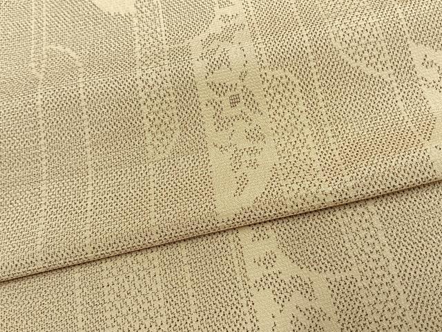 平和屋着物▽本塩沢　単衣　霞花文　正絹　逸品　AAAV2880fy