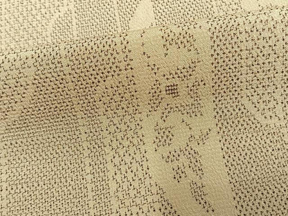 平和屋着物▽本塩沢　単衣　霞花文　正絹　逸品　AAAV2880fy