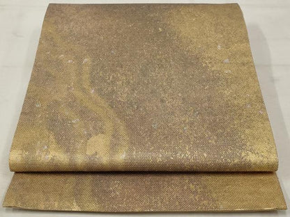 平和屋着物◎六通柄袋帯　霞文　螺鈿箔　引箔　正絹　逸品　AAAV2929st