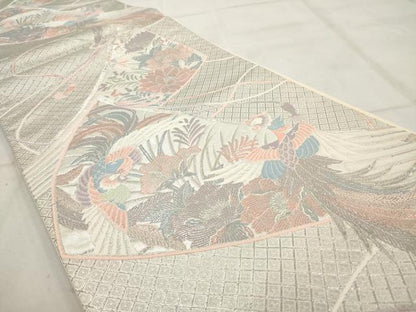 平和屋着物◎六通柄袋帯 唐織 鳳凰花文 正絹 逸品 AAAV3045sg
