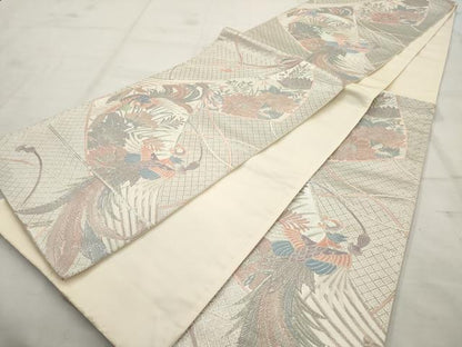 平和屋着物◎六通柄袋帯 唐織 鳳凰花文 正絹 逸品 AAAV3045sg