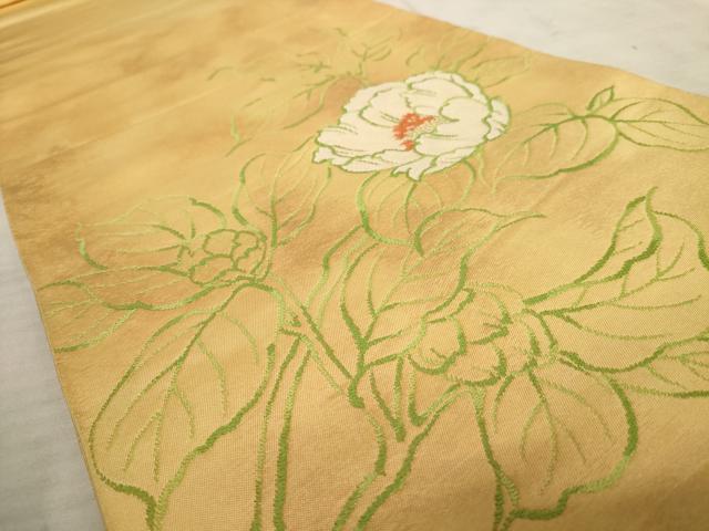 平和屋着物◎太鼓柄袋帯 唐織 草花文 正絹 逸品 AAAV3123dt