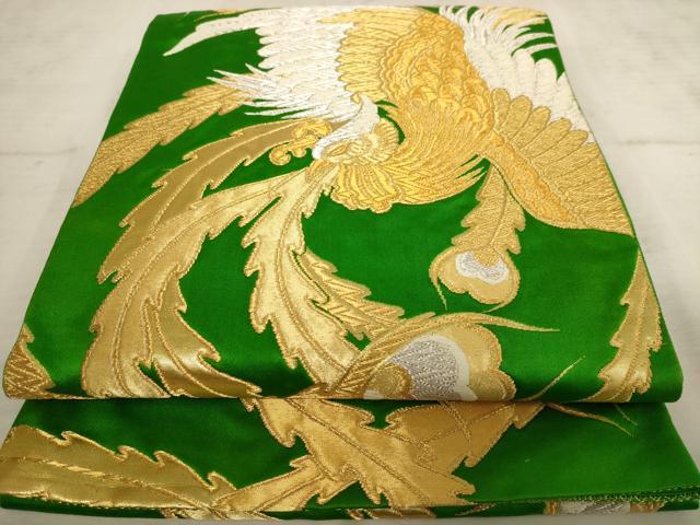 平和屋着物◎六通柄袋帯 唐織 鳳凰文 金銀糸 正絹 逸品 AAAV3131dt