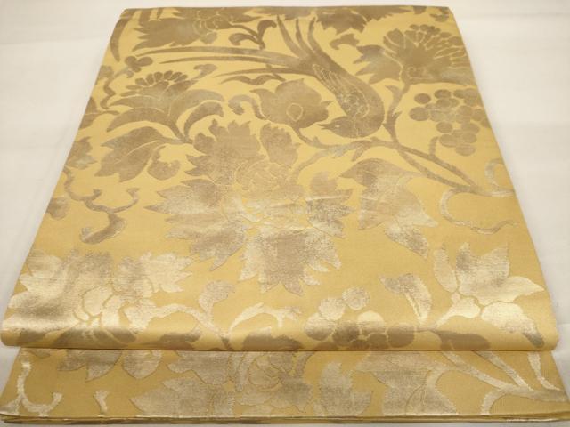 平和屋着物◎六通柄袋帯 花鳥文 正絹 逸品 AAAV3167dt