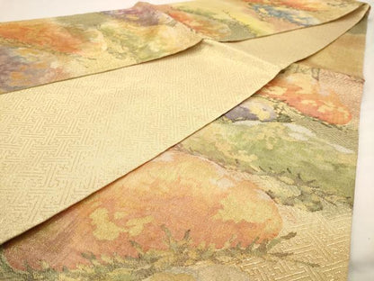 平和屋着物◎佐賀錦 六通柄袋帯 松 金糸 正絹 逸品 AAAV3181dt
