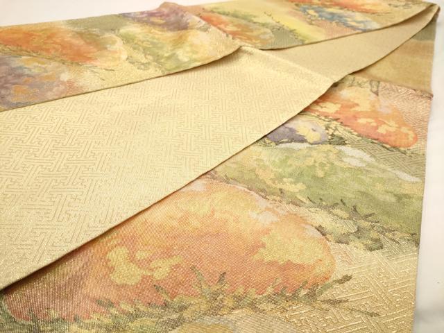 平和屋着物◎佐賀錦 六通柄袋帯 松 金糸 正絹 逸品 AAAV3181dt
