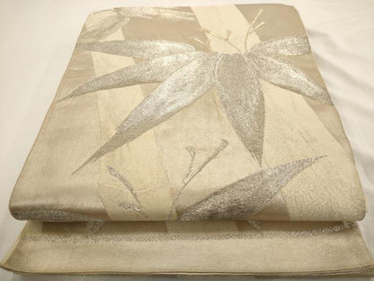 平和屋着物◎六通柄袋帯　松　金銀糸　正絹　逸品　AAAV3193dt