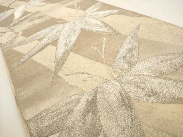 平和屋着物◎六通柄袋帯　松　金銀糸　正絹　逸品　AAAV3193dt
