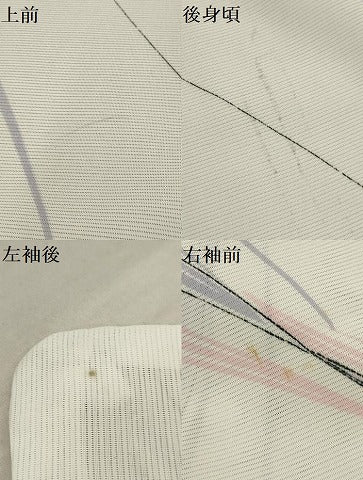平和屋着物＊夏物 小紋 絽 幾何学文様 洗える着物 AAAV3527sx