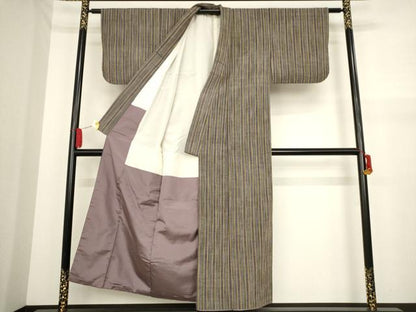 平和屋着物■上質な紬　間道　正絹　逸品　AAAV4217ma