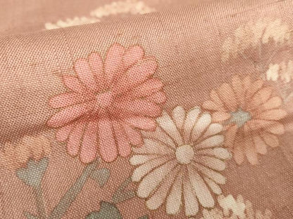 平和屋着物▽訪問着 単衣 紬地 手描き 枝花文 正絹 逸品 AAAV4261cs