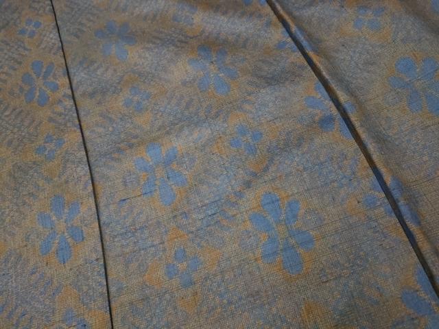平和屋着物■上質な紬　花菱文　正絹　逸品　AAAV4609fw