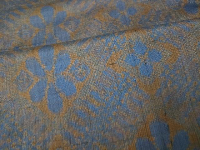 平和屋着物■上質な紬　花菱文　正絹　逸品　AAAV4609fw