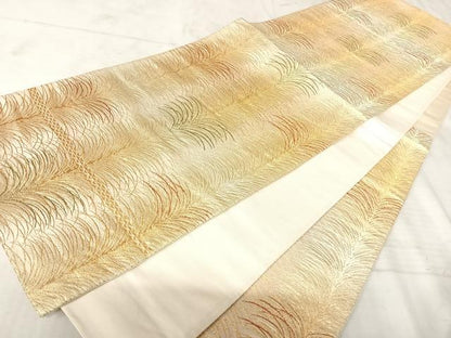 平和屋着物◎六通柄袋帯 松文 金糸 正絹 逸品 AAAV5472yx
