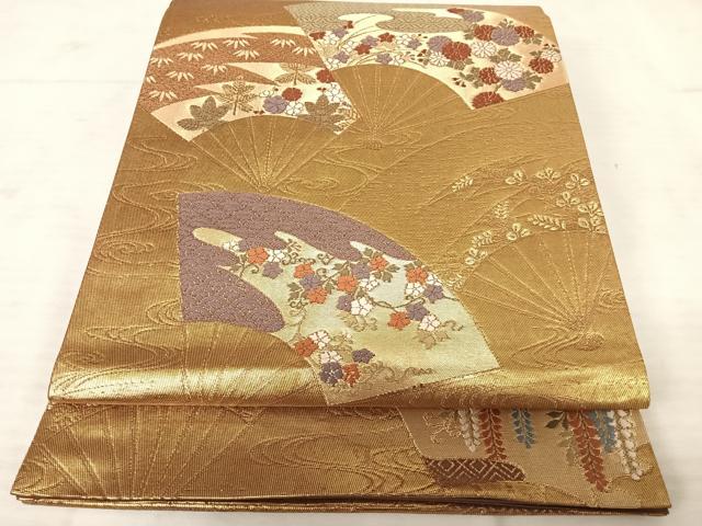 平和屋着物◎六通柄袋帯 唐織 小袖文様 金糸 正絹 逸品 AAAV5588yx