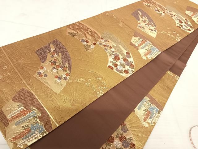 平和屋着物◎六通柄袋帯 唐織 小袖文様 金糸 正絹 逸品 AAAV5588yx