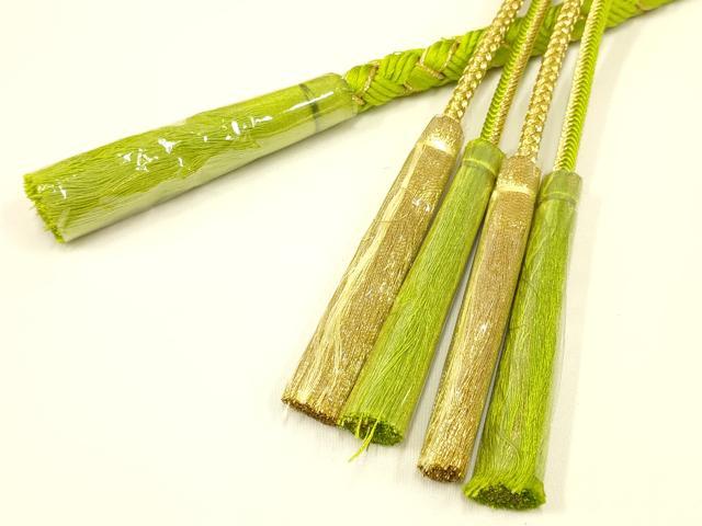 平和屋着物●和装小物 振袖用帯締め 装飾 パール つまみ細工 金糸 逸品 未使用 AAAV5889ay