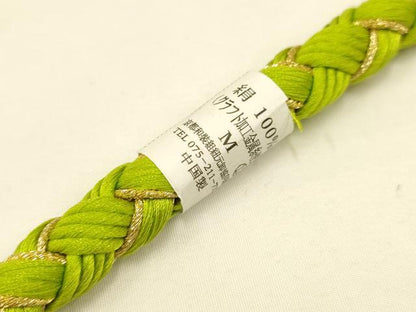 平和屋着物●和装小物 振袖用帯締め 装飾 パール つまみ細工 金糸 逸品 未使用 AAAV5889ay