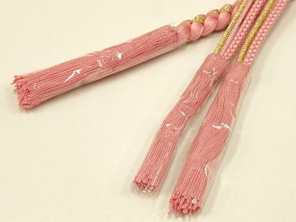平和屋着物●和装小物　振袖用帯締め　装飾　つまみ細工　パール　金糸　撚り房　逸品　未使用　AAAV5890ay