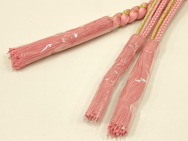 平和屋着物●和装小物　振袖用帯締め　装飾　つまみ細工　パール　金糸　撚り房　逸品　未使用　AAAV5890ay