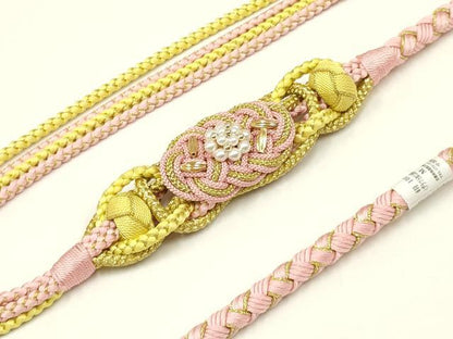 平和屋着物●和装小物　振袖用帯締め　装飾　パール　あわじ玉　金糸　逸品　未使用　AAAV5892ay