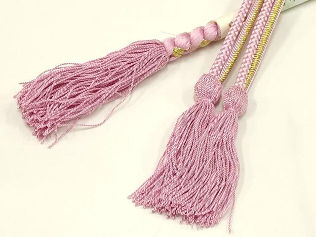 平和屋着物●和装小物　振袖用帯締め　装飾　つまみ細工　パール　金糸　撚り房　逸品　未使用　AAAV5901ay