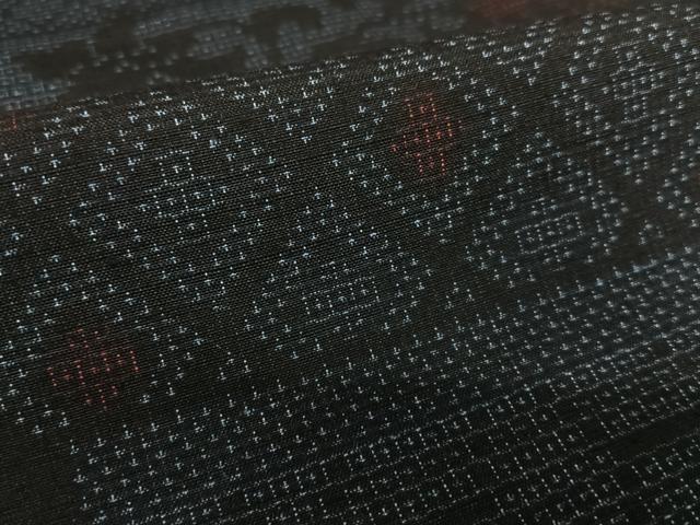 平和屋着物●本場眞綿結城紬　横段花文　証紙付き　正絹　逸品　未使用　AAAV7019zg