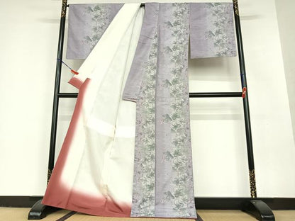 平和屋着物●都喜ヱ門 本場大島紬 9マルキ 総絣 葡萄蔦の葉文 藤絹織物謹製 正絹 逸品 AAAV7021zg