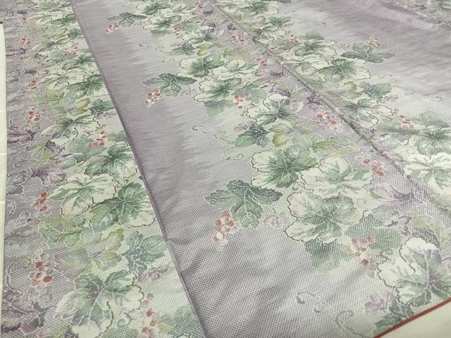 平和屋着物●都喜ヱ門 本場大島紬 9マルキ 総絣 葡萄蔦の葉文 藤絹織物謹製 正絹 逸品 AAAV7021zg