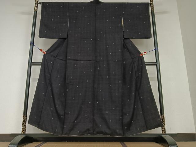 平和屋着物●結城紬 飛び亀甲柄 正絹 逸品 AAAV7028zg