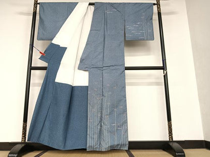 平和屋着物●本場染大島紬 訪問着 草花文 正絹 逸品 AAAV7029zg