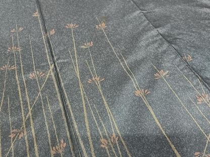 平和屋着物●本場染大島紬 訪問着 草花文 正絹 逸品 AAAV7029zg