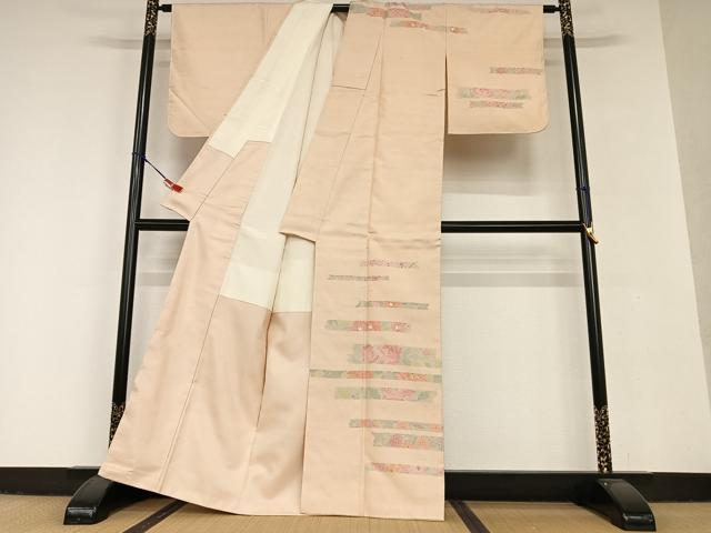 平和屋着物●訪問着 作家物 紬地 草花間道 正絹 逸品 未使用 AAAV7030zg