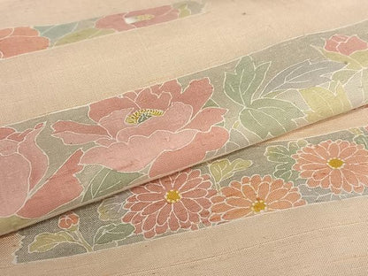 平和屋着物●訪問着 作家物 紬地 草花間道 正絹 逸品 未使用 AAAV7030zg