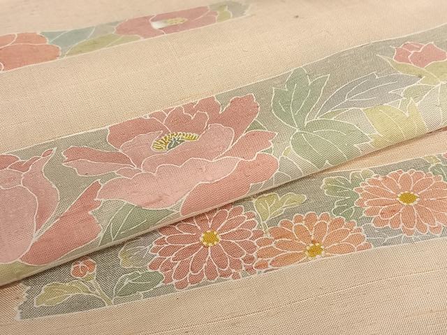 平和屋着物●訪問着 作家物 紬地 草花間道 正絹 逸品 未使用 AAAV7030zg