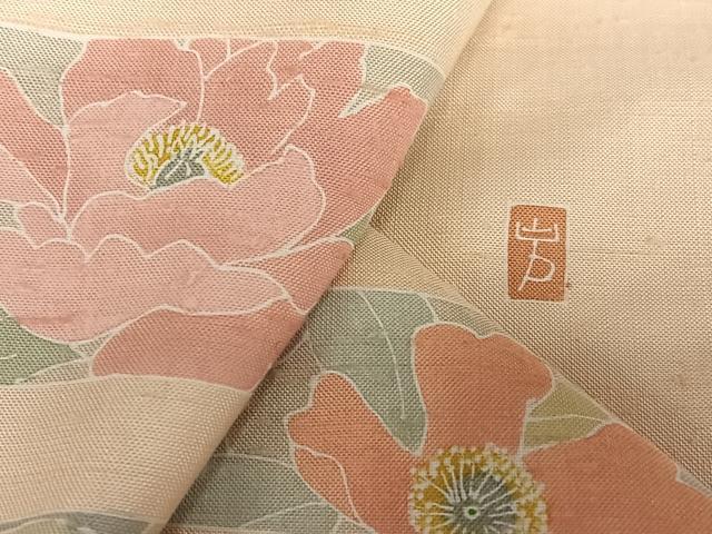 平和屋着物●訪問着 作家物 紬地 草花間道 正絹 逸品 未使用 AAAV7030zg
