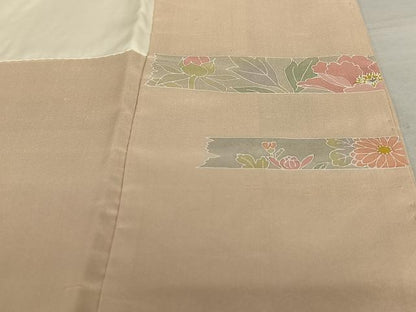 平和屋着物●訪問着 作家物 紬地 草花間道 正絹 逸品 未使用 AAAV7030zg